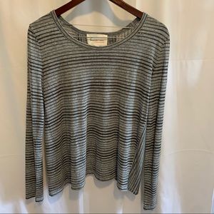 Sparkle Grey Striped Long Sleeve Top